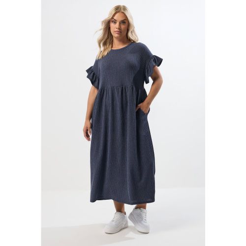 Robe Longue Texturée À Volants Bleus Size 44 - Yours - Modalova