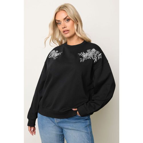 Sweatshirt Brodé Noir Size 48 - Yours - Modalova