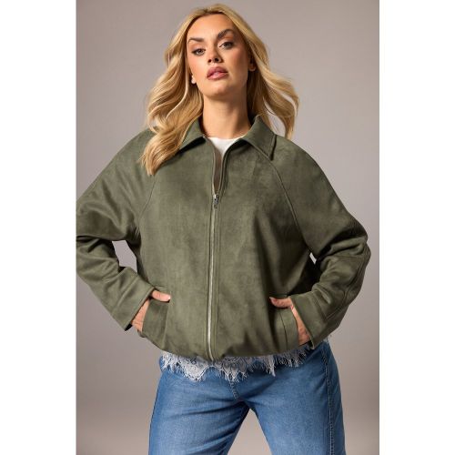 Bomber Vert Kaki En Imitation Daim Size 62-64 - Yours - Modalova