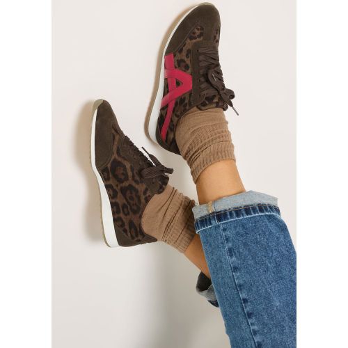 Leopard Slim Sole Trainers In Wide E Fit Size 42E - Yours - Modalova