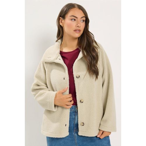 Veste À Col Cheminée En Imitation Mouton Ivoire Size 42 - Yours - Modalova