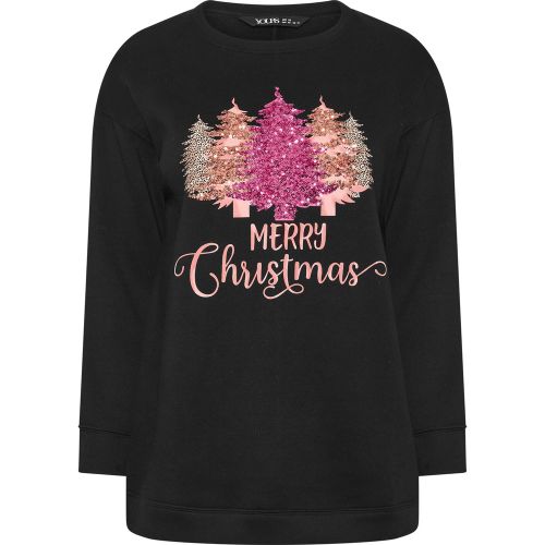 Plus Size 'Merry Christmas' Glitter Sweatshirt Size 48 - Yours - Modalova