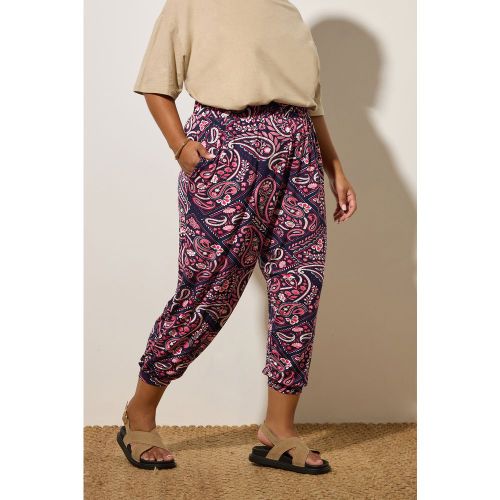 Pantalon Sarouel Bleu Marine À Imprimé Cachemire Size 54-56 - Yours - Modalova