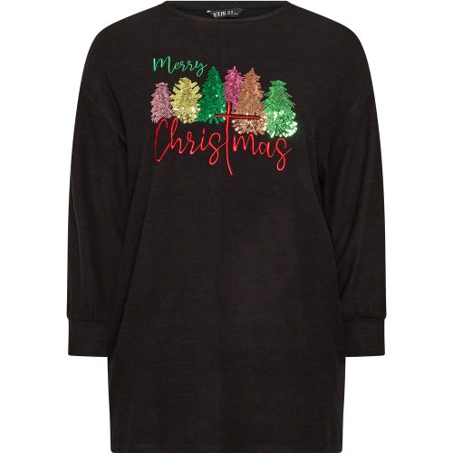 Plus Size Sequin 'Merry Christmas' Novelty Jumper Size 46 - Yours - Modalova