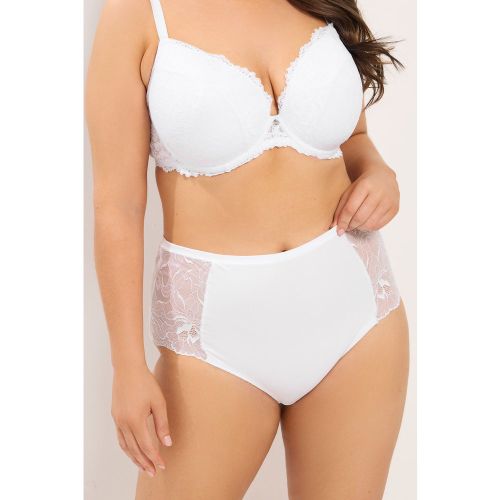 Culotte Couvrante Blanche En Microfibre Et Dentelle Size 50-52 - Yours - Modalova