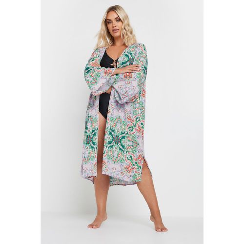 Kimono Lavande Design Paisley Manches Amples, Grande Taille & Courbes - Yours - Modalova