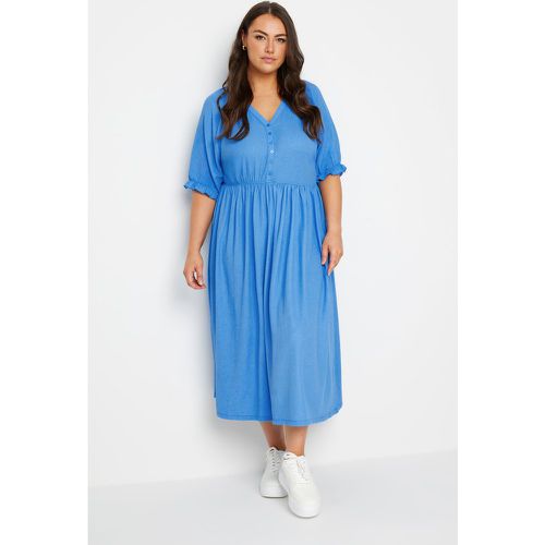 Curve Blue Textured Midaxi Dress, Grande Taille & Courbes - Limited Collection - Modalova