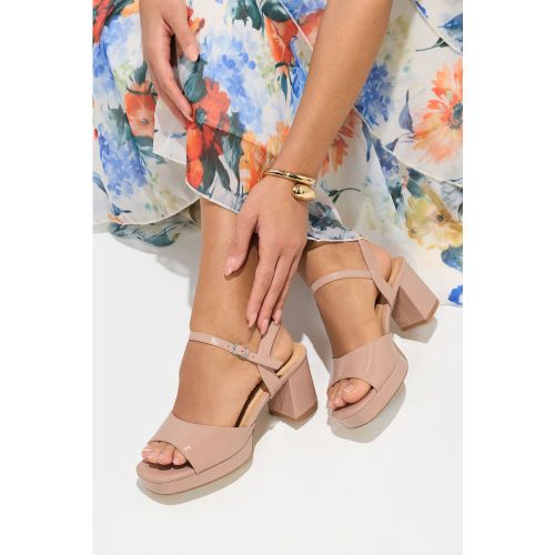 Chaussures Larges À Talon, Plateforme Et Bout Carré Nudesize 41E - Yours - Modalova