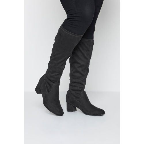 Cuissardes Noires En Effet Daim Pieds Larges E & Extra Larges Eee Size 42E - Yours - Modalova