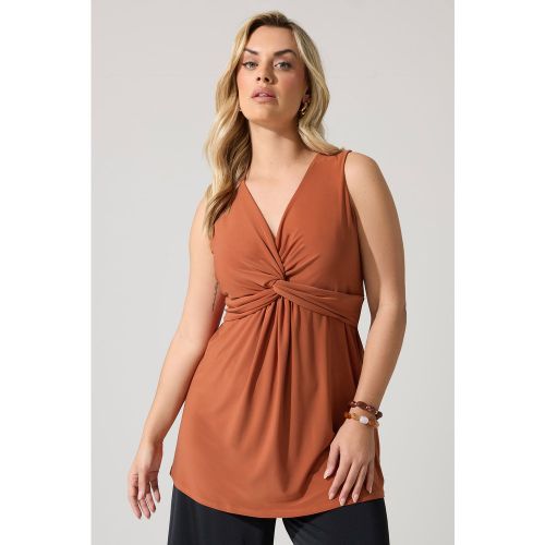 Top Sans Manches Noué Devant Rouille Size 40 - Yours London - Modalova