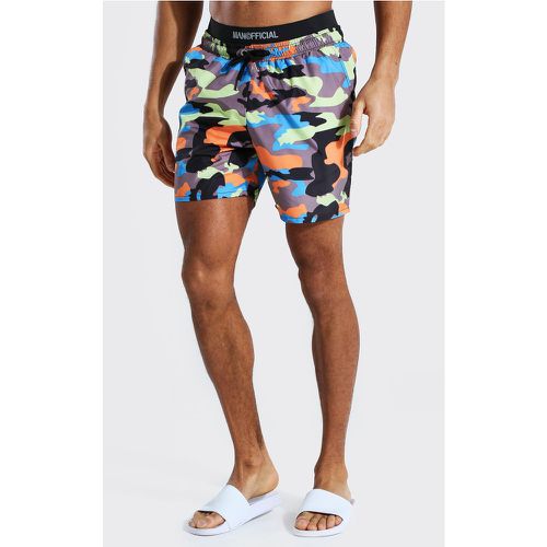 Shor de bain camouflage mi long - MAN Official - M - Boohooman - Modalova