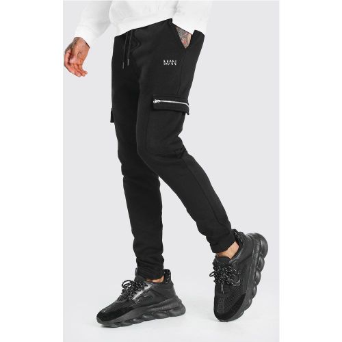 Jogging cargo MAN zippé à manchettes chevilles ajustables - L - Boohooman - Modalova