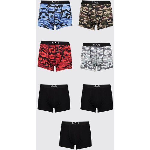 Lot de 7 boxers mi-longs camouflage - M - Boohooman - Modalova