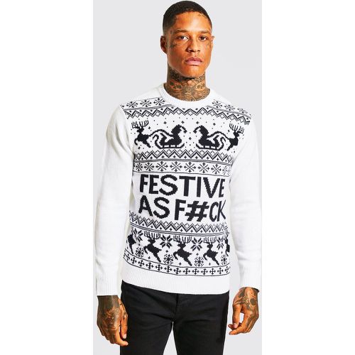 Pull de Noël à inscription festive - XS - Boohooman - Modalova