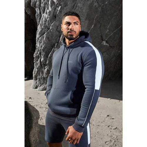 Sweat à capuche à bande sur le côté et short - MAN Active - L - Boohooman - Modalova