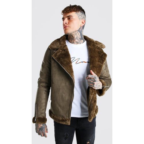 Blouson aviateur en synthétique à synthétique - S - Boohooman - Modalova