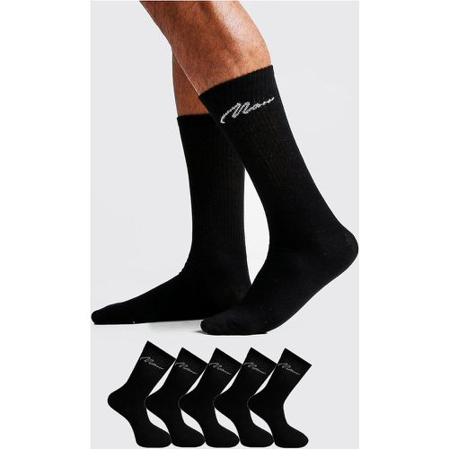 Lot de 5 paires de chaussettes de sport - MAN - One Size - Boohooman - Modalova