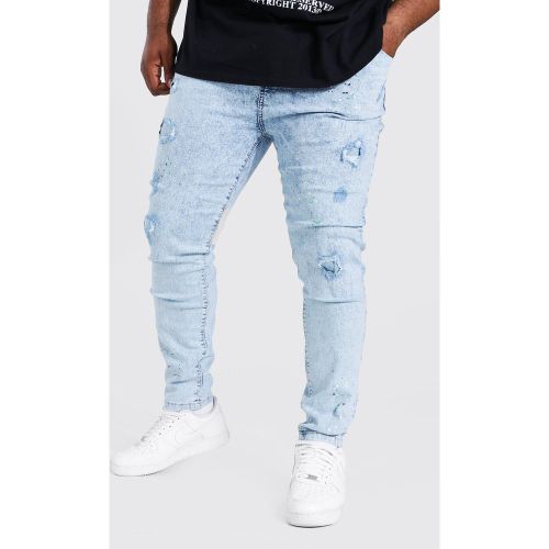 Grande taille - Jean super skinny à motif peinture - 46R - Boohooman - Modalova