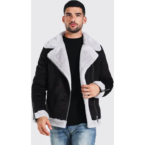 Blouson aviateur à fausse fourrure - L - Boohooman - Modalova