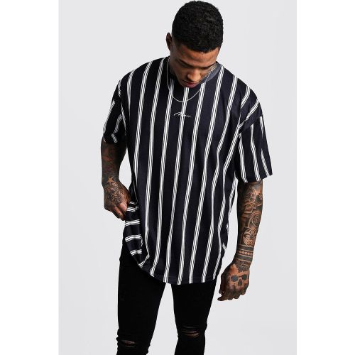T-shirt oversize rayé - MAN - M - Boohooman - Modalova