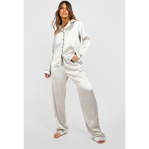 Ensemble De Pyjama Satiné Boutonné - 34 - boohoo - Modalova