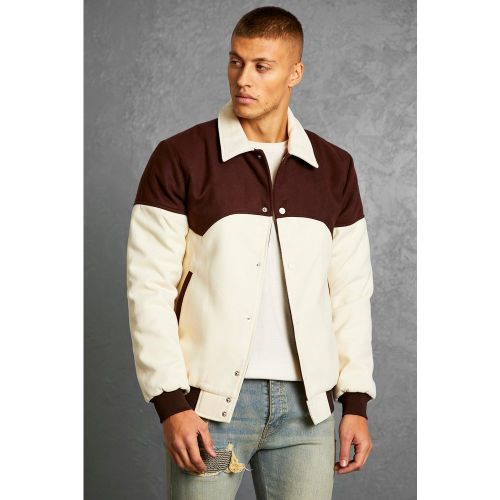 Veste Harrington habillée effet color block - S - Boohooman - Modalova