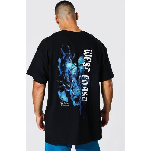 T-shirt oversize à imprimé papillons - S - Boohooman - Modalova