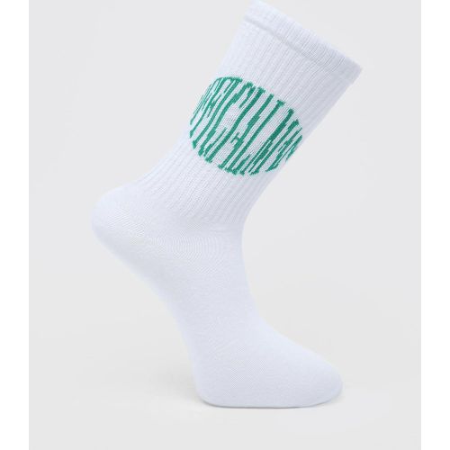 Chaussettes côtelées à broderie - MAN Official - ONE SIZE - Boohooman - Modalova