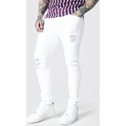 Jean motard super skinny déchiré - 28R - Boohooman - Modalova