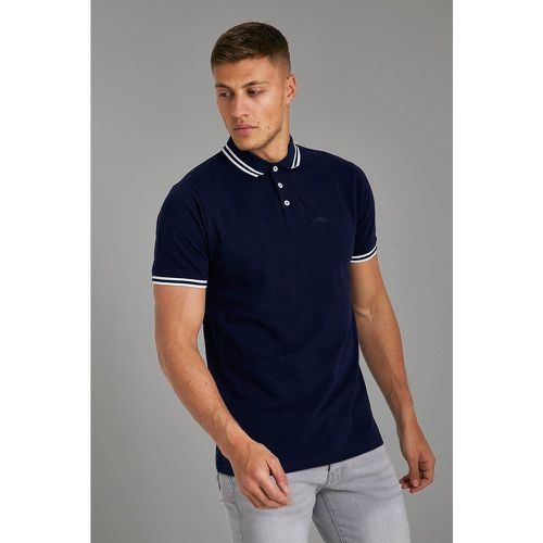 Polo piqué cintré à logo - MAN - M - Boohooman - Modalova