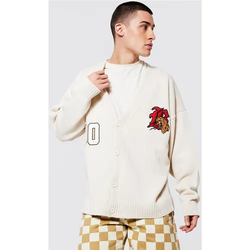 Cardigan oversize style universitaire - XS - Boohooman - Modalova