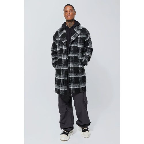 Manteau effet laine à carreaux - XS - Boohooman - Modalova