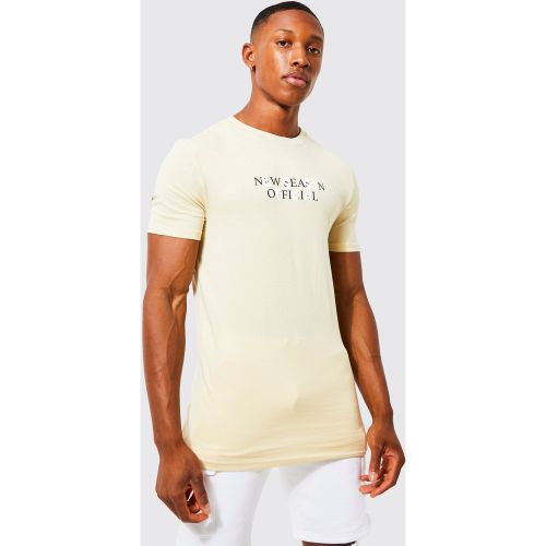 T-shirt moulant à slogan New Season - XL - Boohooman - Modalova