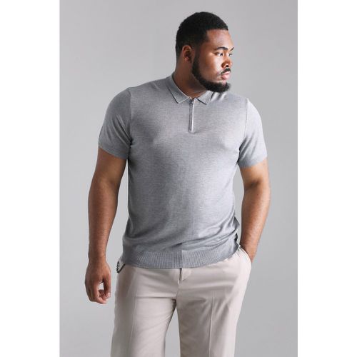 Grande taille - Polo à col zippé à manches courtes - XXL - Boohooman - Modalova