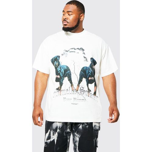 Grande taille - T-shirt oversize à imprimé Rottweiler - Boohooman - Modalova