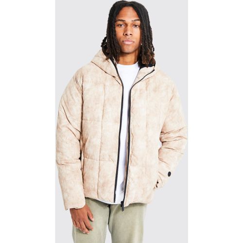 Doudoune ample tie dye à capuche - S - Boohooman - Modalova