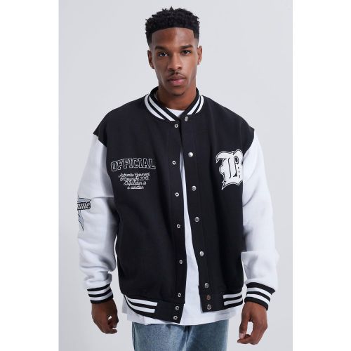 Bomber oversize universitaire à écussons homme - M - Boohooman - Modalova