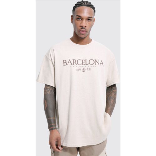 T-shirt oversize à slogan Barcelona - Boohooman - Modalova
