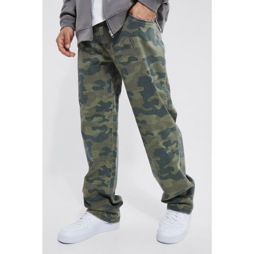 Pantalon ample délavé imprimé camouflage - - 28R - Boohooman - Modalova
