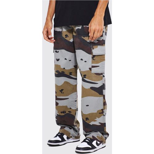Tall - Pantalon cargo ample imprimé camouflage - Boohooman - Modalova