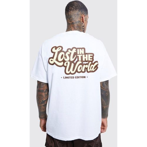 T-shirt oversize à slogan Lost In The World - Boohooman - Modalova