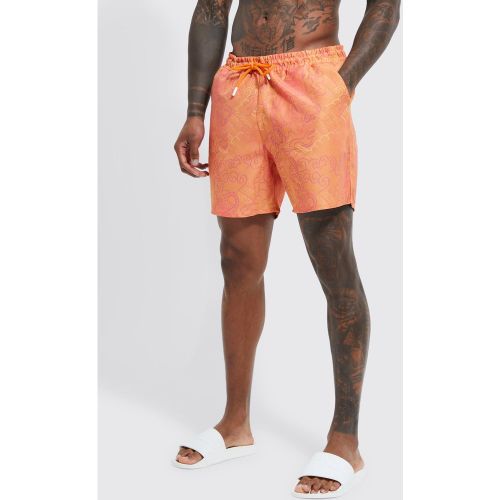 Short de bain mi-long imprimé tigre - XL - Boohooman - Modalova