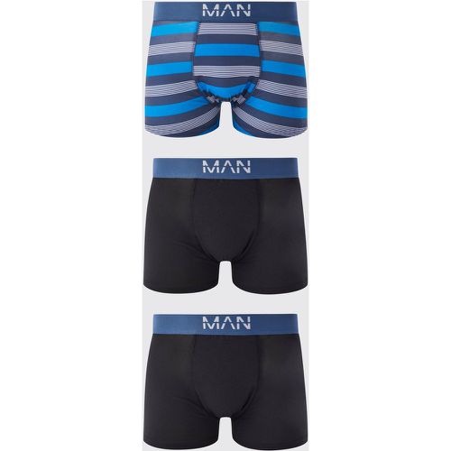 Lot de 3 boxers à rayures - S - Boohooman - Modalova