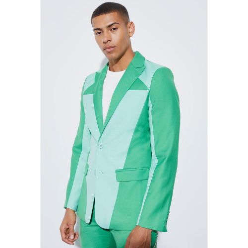 Veste de costume color block - 38 - Boohooman - Modalova