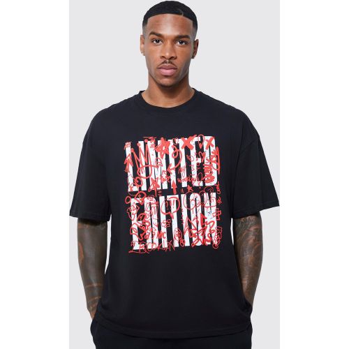 T-shirt oversize imprimé graffiti - M - Boohooman - Modalova