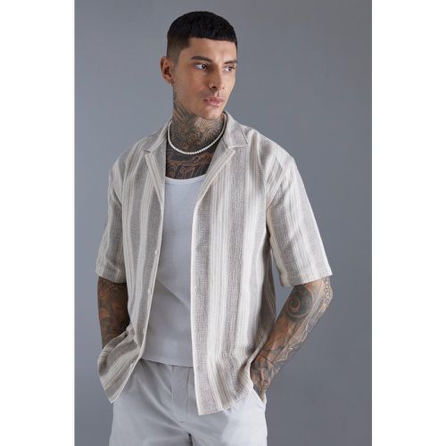 Chemise texturée rayée - L - Boohooman - Modalova