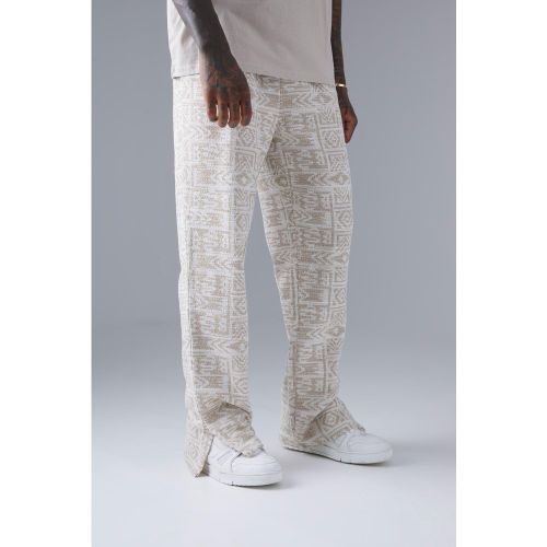 Jogging fendu à motif jacquard - L - Boohooman - Modalova