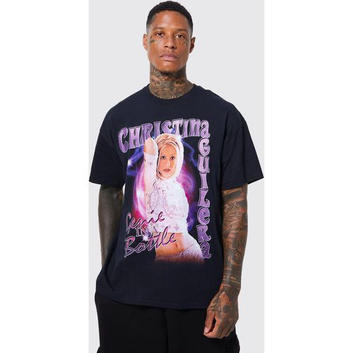 T-shirt oversize à imprimé Christina Aguilera - Boohooman - Modalova