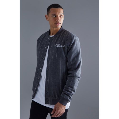 Tall - Bomber feutré à rayures fines - Official homme - M - Boohooman - Modalova