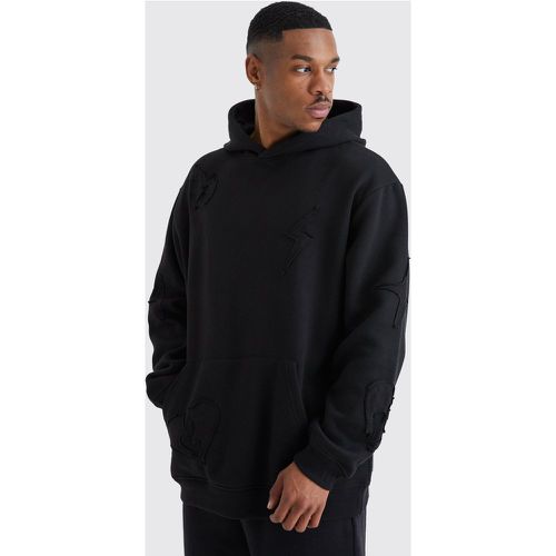 Sweat à capuche oversize à écusson homme - S - Boohooman - Modalova